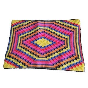 Ignite Pillow Cover Colorful  Blk Back Beaded Trim 21x 15 Pillow‎ Cover NEW